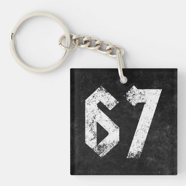 67 Funny Meme Six Seven Gen Alpha Keychain (Front)
