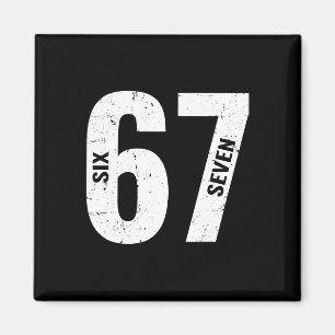 67 Funny Meme Six Seven Retro Magnet