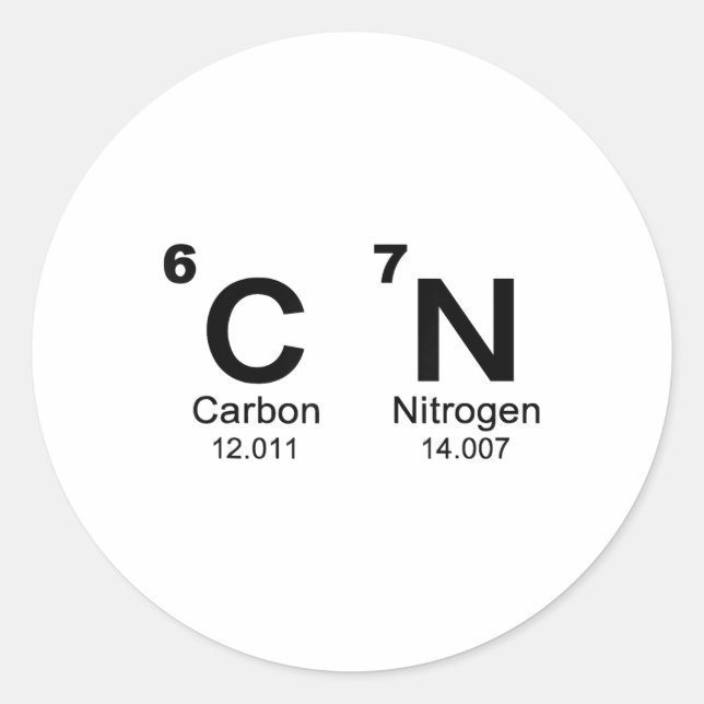 67 Funny Meme Six Seven Science Periodic Table Che Classic Round Sticker (Front)