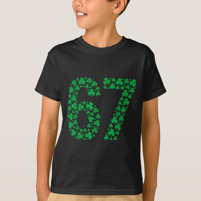 67 Funny Six Seven Gen Meme Lucky Vibes St. Patric T-Shirt (Front)
