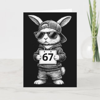 67 Funny Six Seven Gen Meme Rabbit Bunny Sungles E Card