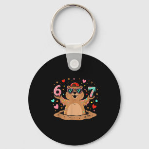 67 Funny Six Seven Respect The Groundhog Woodchuck Keychain