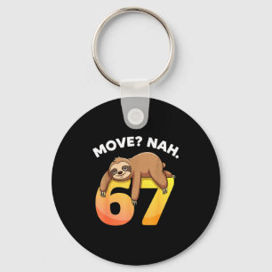 67 Funny Sloth Six Seven Meme Move_ Nah Humor Anim Keychain