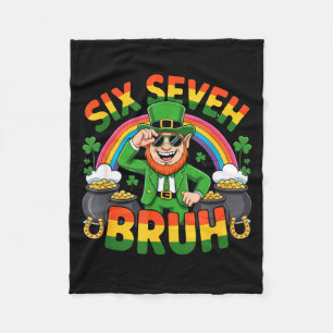 67 funny st. patrick's day six seven meme fleece blanket