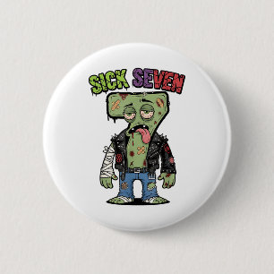 67 Funny Zombie Six Seven Humor Meme Brainrot Sick 2 Inch Round Button