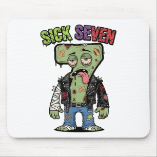 67 Funny Zombie Six Seven Humor Meme Brainrot Sick Mouse Pad