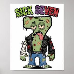 67 Funny Zombie Six Seven Humor Meme Brainrot Sick Poster