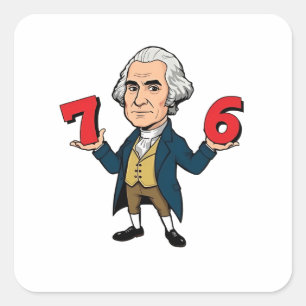 67 George Washington 7-6 Six Seven Meme 67 Square Sticker