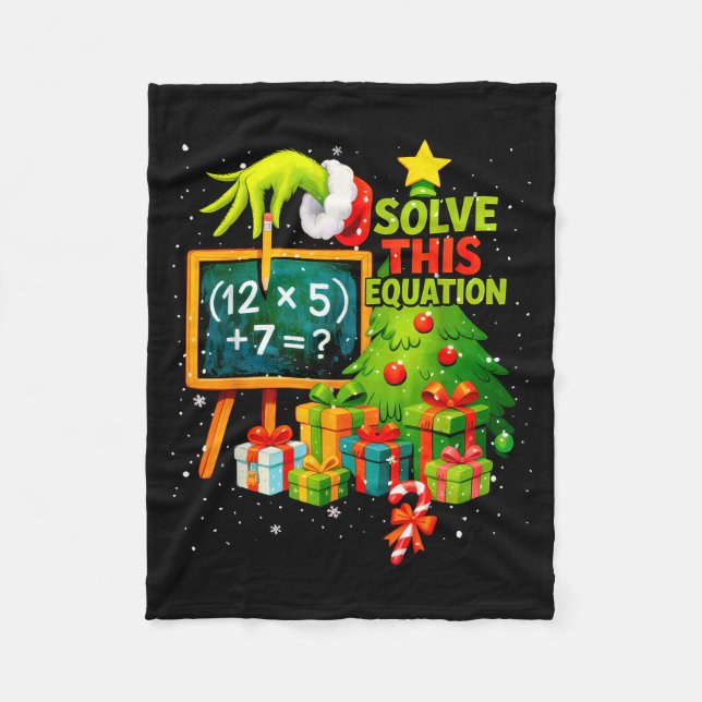 67 Green Teacher Christmas Six Seven Meme Brainrot Fleece Blanket (Front)