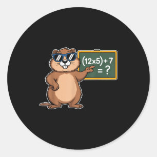 67 Groundhog Day 6-7 Meme Math Teacher Six Seven K Classic Round Sticker