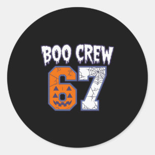 67 Halloween Boo Crew Sports  Classic Round Sticker