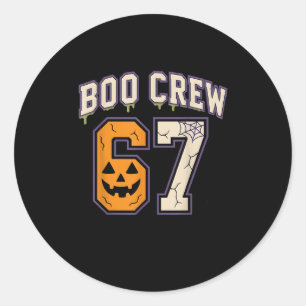 67 Halloween Boo Crew Srts Jersey Brainrot Meme Si Classic Round Sticker