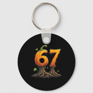 67 Halloween Brainrot Meme 6 7 Numbers Six Seven P Keychain