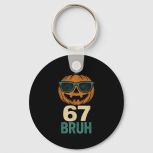 67 Halloween Bruh Pumpkin 6-7 Meme Gen Alpha Slang Keychain