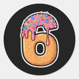 67 Halloween Costume Matching Number 6 Melting Ice Classic Round Sticker