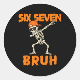 67 Halloween Funny Six Seven Meme Brainrot Pumpkin Classic Round Sticker