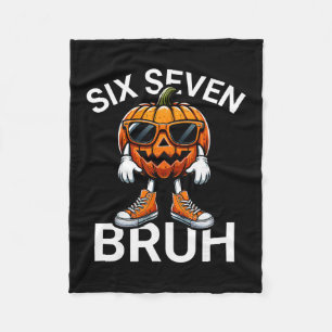 67 Halloween Funny Six Seven Meme Brainrot Pumpkin Fleece Blanket
