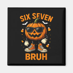 67 Halloween Funny Six Seven Meme Brainrot Pumpkin Magnet