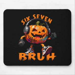 67 Halloween Funny Six Seven Meme Brainrot Pumpkin Mouse Pad