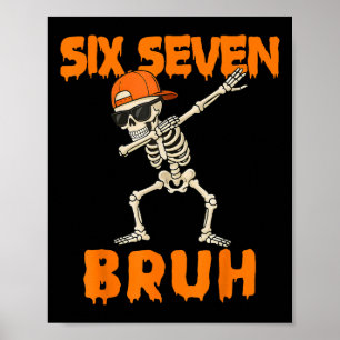 67 Halloween Funny Six Seven Meme Brainrot Pumpkin Poster