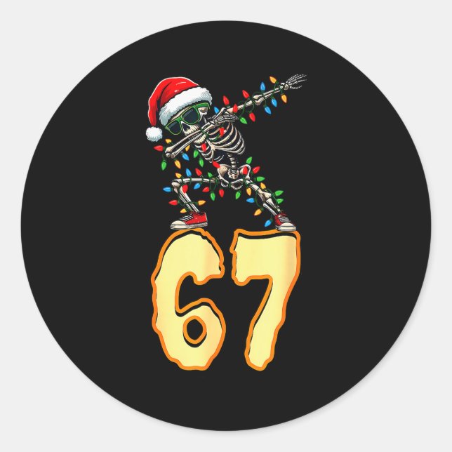 67 Halloween Meme 6 7 Numbers Six Seven Funny Kids Classic Round Sticker (Front)
