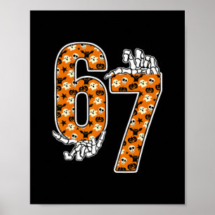 67 Halloween Meme 6 7 Numbers Six Seven Funny Kids Poster