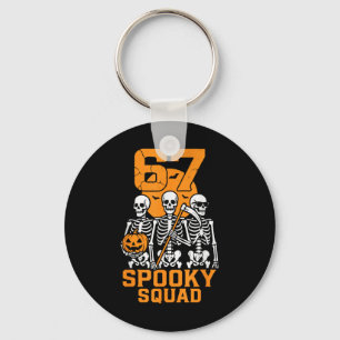 67 Halloween Meme 6 7 Numbers Six Seven Kids Skele Keychain