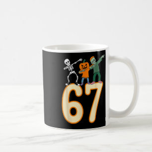 67 Halloween Meme 6 7 Numbers Six Seven Skeleton Coffee Mug