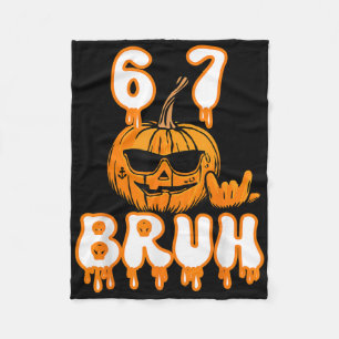 67 Halloween Meme Brainrot Costume Kids 6-7 Six Se Fleece Blanket