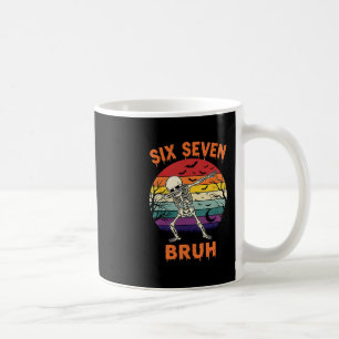 67 Halloween Meme Six Seve Skeleton Numbers Funny  Coffee Mug