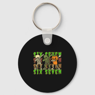 67 Halloween Meme Six Seven Dabbing Skeleton Zombi Keychain
