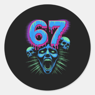 67 Halloween Scp Horror Face Y Costume Shirt Horro Classic Round Sticker