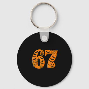 67 Halloween Six Seven Brainrot Meme Boys Kids Fun Keychain
