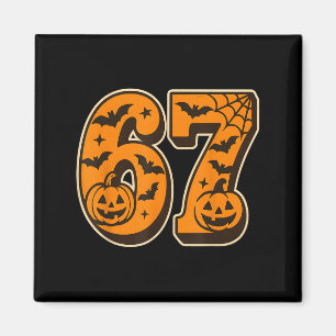 67 Halloween Six Seven Brainrot Meme Boys Kids Fun Magnet