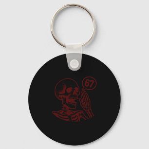67 Halloween Skeleton Six Seven Meme Brainrot Funn Keychain