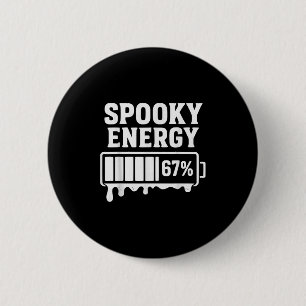 67 Halloween Soky Energy Brainrot Meme Six Seven B 2 Inch Round Button