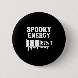 67 Halloween Spooky Energy Brainrot Meme Six Seven 2 Inch Round Button