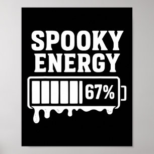 67 Halloween Spooky Energy Brainrot Meme Six Seven Poster