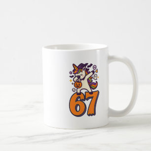 67 Halloween Unicorn Brainrot Meme Six Seven Girl' Coffee Mug