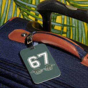 67 Hand Funny Six Seven Meme Generation Alpha  Luggage Tag