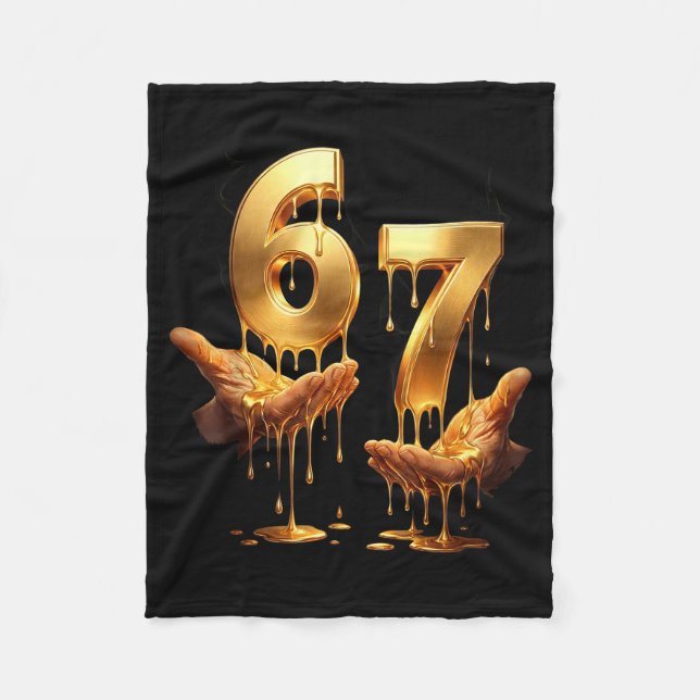 67 Hands Six Seven 6 7 Gold Drip Teens Boys Kids D Fleece Blanket (Front)