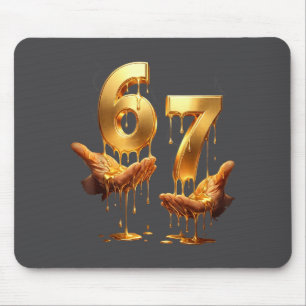 67 Hands Six Seven 6 7 Gold Drip Teens Boys Kids D Mouse Pad