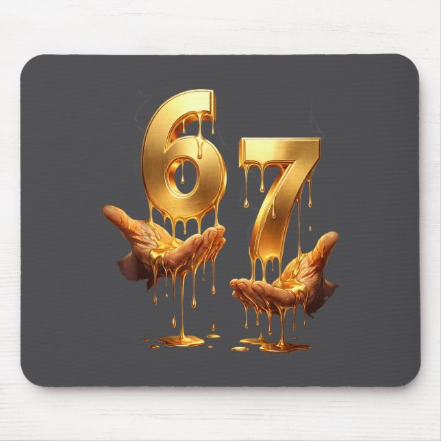 67 Hands Six Seven 6 7 Gold Drip Teens Boys Kids D Mouse Pad (Front)