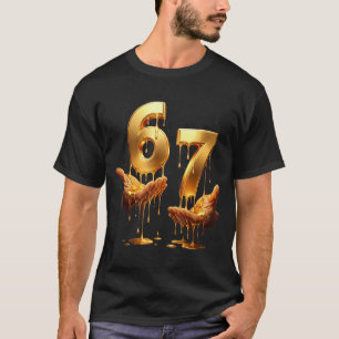 67 Hands Six Seven 6 7 Gold Drip Teens Boys Kids D T-Shirt