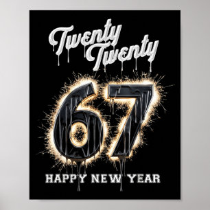 67 Happy New Year's Eve Six Seven Funny 2026 Brain Poster