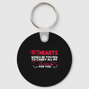 67 Hearts Valentines Romantic Cute Saying 67 Valen Keychain