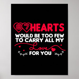 67 Hearts Valentines Romantic Cute Saying 67 Valen Poster