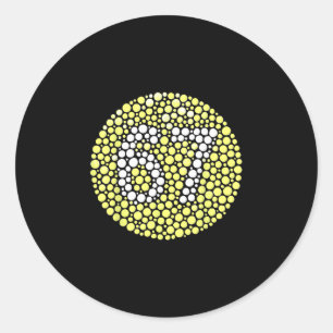 67 Hidden Meme Trending Gen Z Alpha Six Seven 6 7 Classic Round Sticker