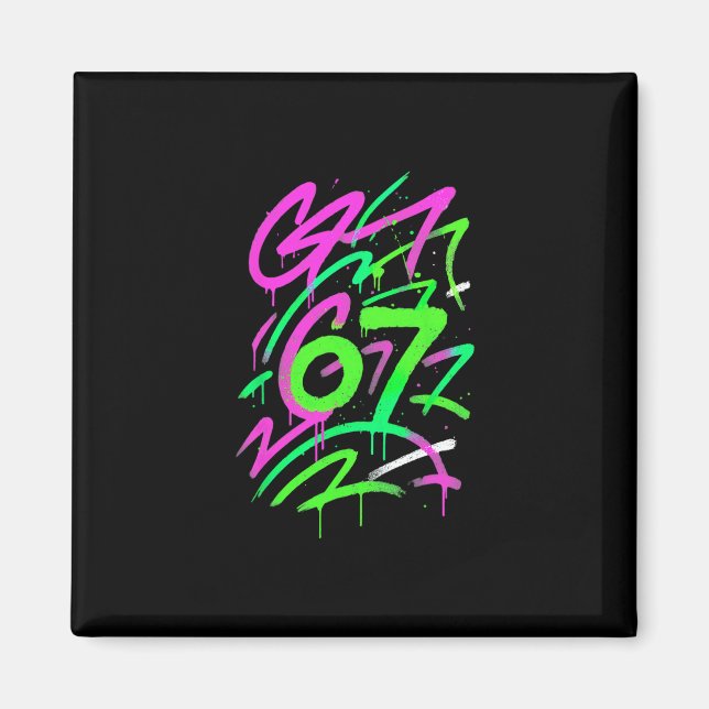 67 Hidden Meme Trending Gen Z Alpha Six Seven 6 7  Magnet (Front)
