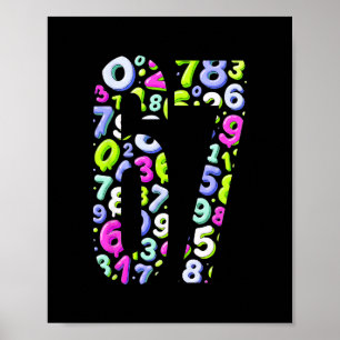 67 Hidden Meme Trending Gen Z Alpha Six Seven 6 7 Poster